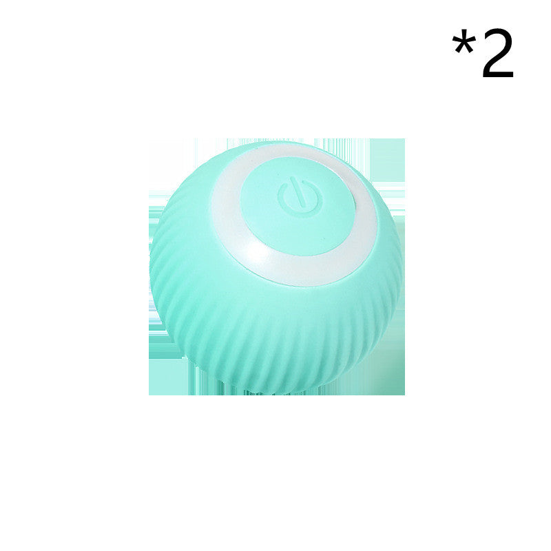 Cat Gravity Intelligent Rolling Ball Tease Toy Pet Pets dealsniper-net Green English packaging 2pcs USB