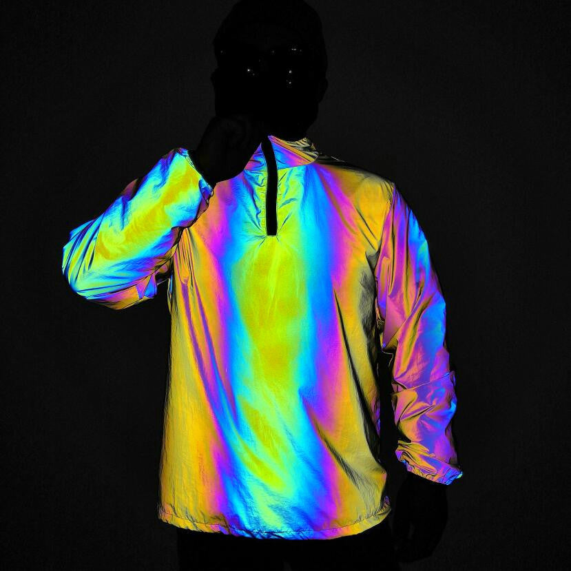 Rainbow Luminous Windbreaker Plus Size Jacket Men dealsniper-net