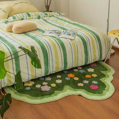 Cute Green Moss Bathroom Runner Rug Long Rectangular Boho House Gym From House