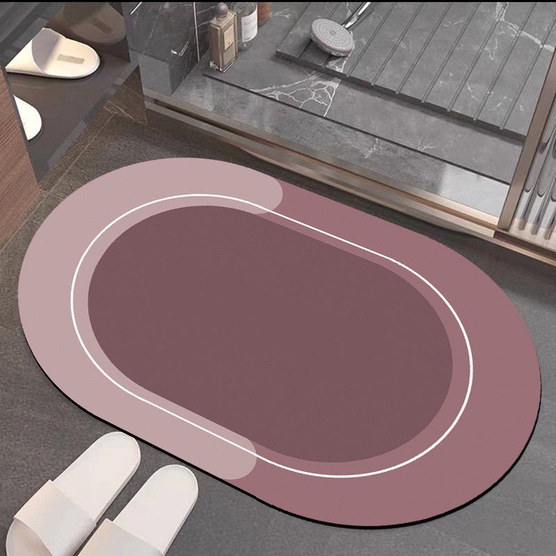 Bathroom Absorbent And Quick-drying Floor Mat House DealSniper.net Red Oval 40x60cm