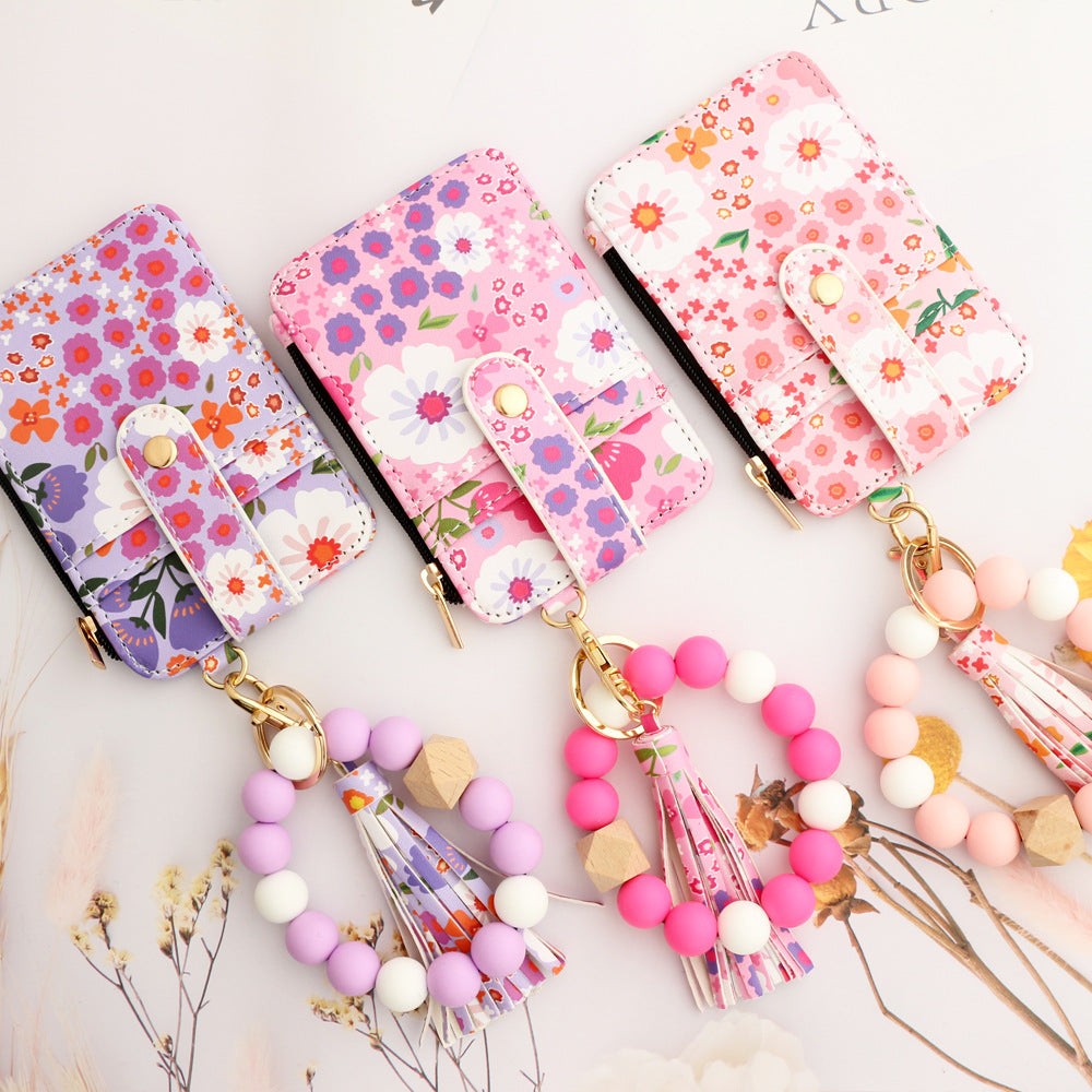 Women's Floral Print Leather Card Bag Women dealsniper-net