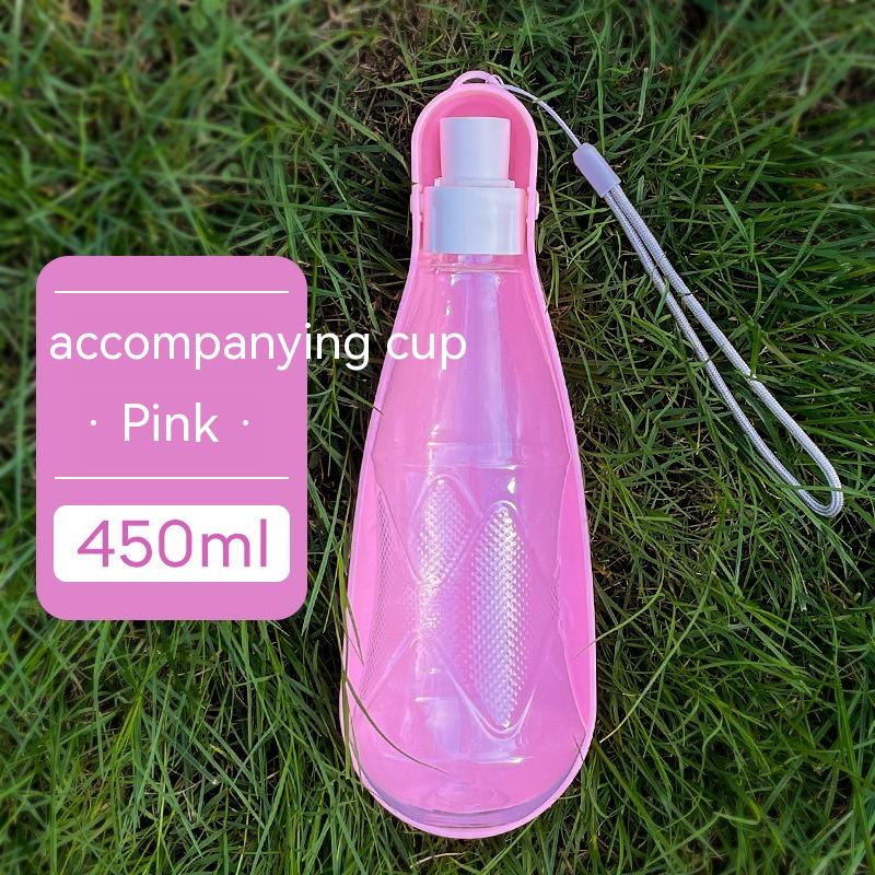 Water Cup Outdoor Portable Folding Dog Water Bottle Pets dealsniper-net Pink 450ml