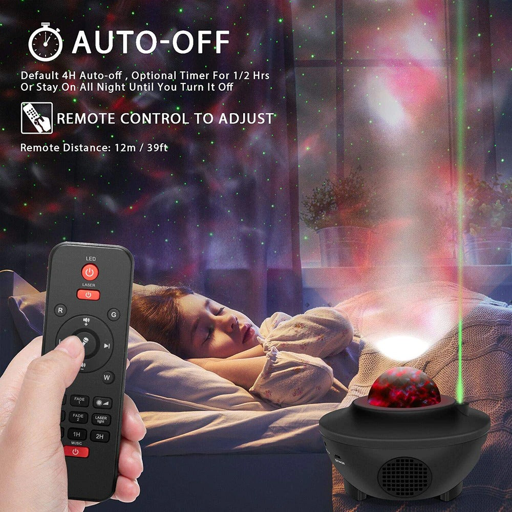 USB LED Star Night Light Music Starry Water Wave LED Projector Light Bluetooth Projector Sound-Activated Projector Light Decor Home dealsniper-net