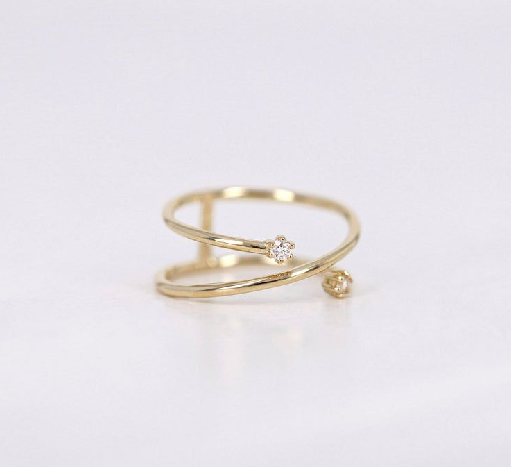 Zircon Flower Ring Women Fashion Ins Ring Jewelry dealsniper-net Picture color One size