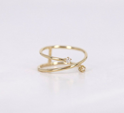 Zircon Flower Ring Women Fashion Ins Ring Jewelry dealsniper-net Picture color One size