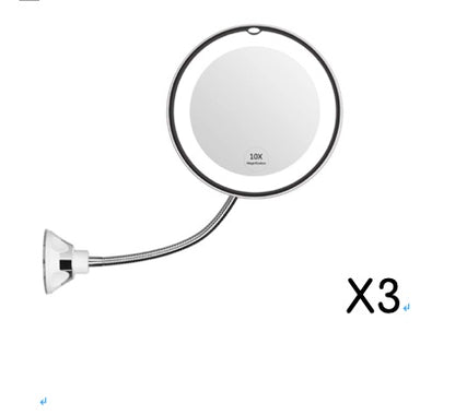 360 Swivel 10x Magnifying Bright LED Lighted Makeup Mirror Beauty dealsniper-net White 10X 3pcs