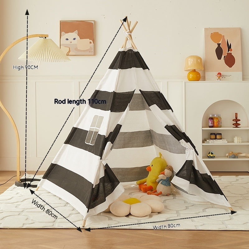 Children's Indoor Tent Princess Castle Play House Toys Pets DealSniper.net 110cm Black And White Plaid