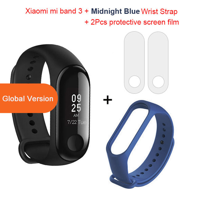 Global Version Xiaomi mi band 3 Fitness Tracker Smart Bracelet Jewelry Gym From House Add dark blue wrist strap
