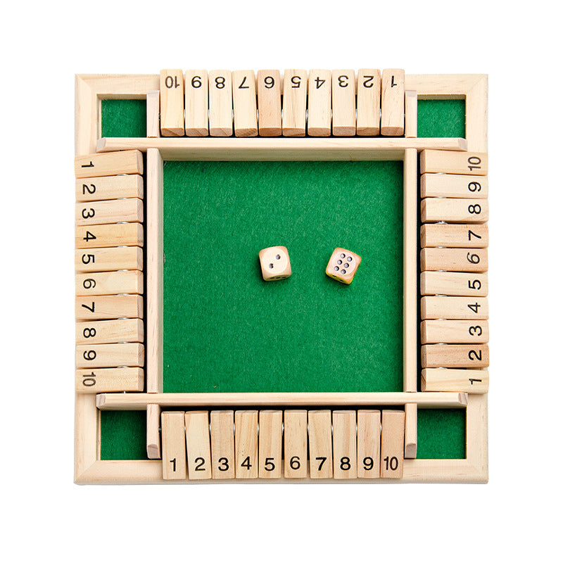 Deluxe Four Sided Shut The Box Dice Board Game 4 Sided