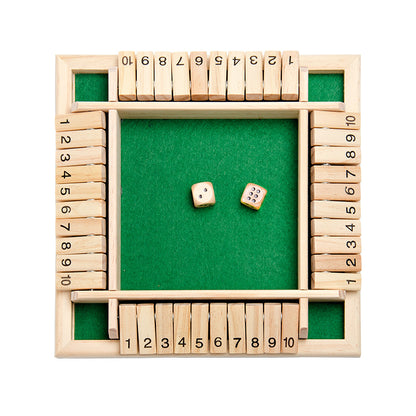 Deluxe Four Sided Shut The Box Dice Board Game 4 Sided