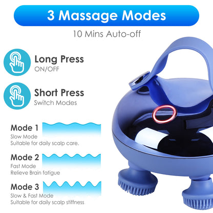 1Pc Electric Scalp Massager Rechargeable Head Massager Health Gym From House