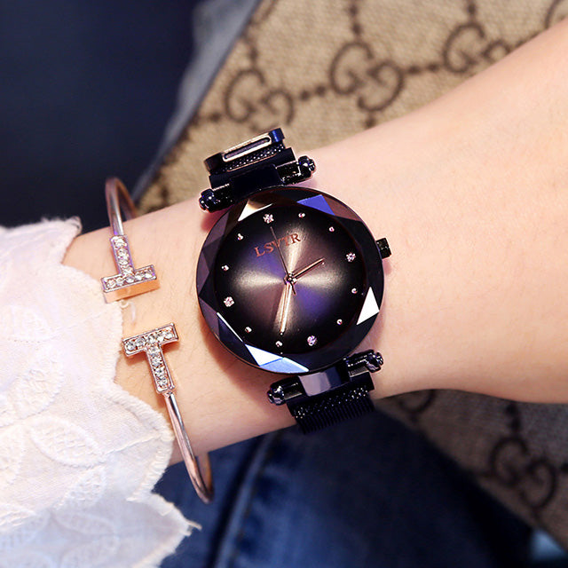 Rose Gold Women Watches Fashion Diamond Ladies Starry Sky Jewelry DealSniper.net