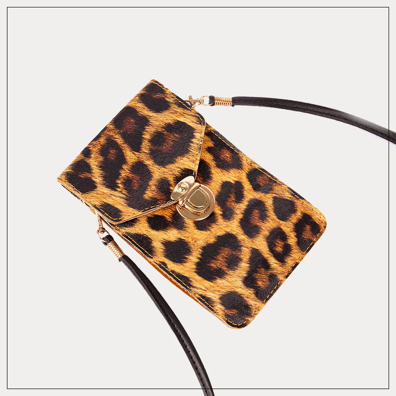 Retro leopard print phone bag Women dealsniper-net