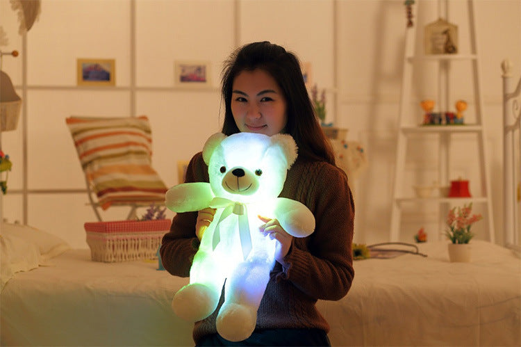 Creative Light Up LED Teddy Bear Stuffed Animals Plush Toy Kids dealsniper-net White 30CM