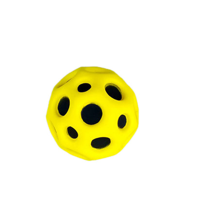 Hole Ball Soft Bouncy Ball Anti-fall Moon Shape Porous Bouncy Ball Kids Indoor Outdoor Toy Ergonomic Design Kids dealsniper-net Yellow