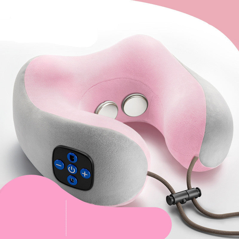 Massage U-Shaped Pillow Multi-Function Shoulder and Cervical Health dealsniper-net Pink Luxury Edition