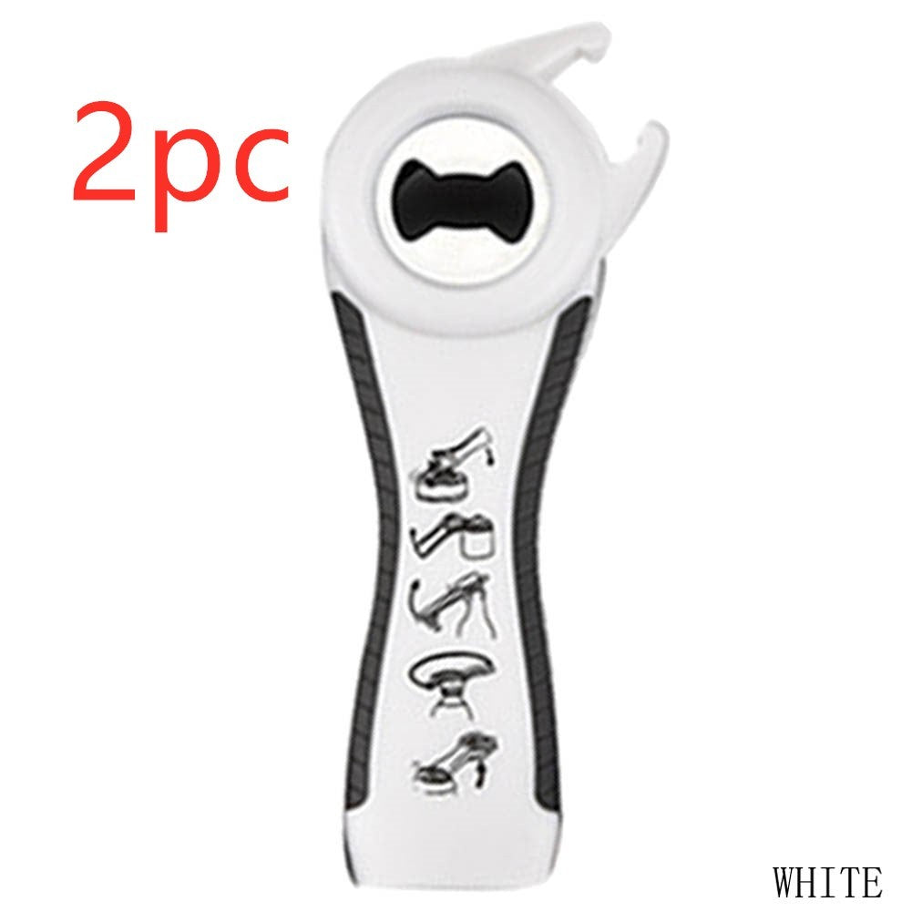 5 in 1 Creative Multifunction Stainless Steel Can Opener Beer Bottle Opener Kitchen DealSniper.net 2pc White