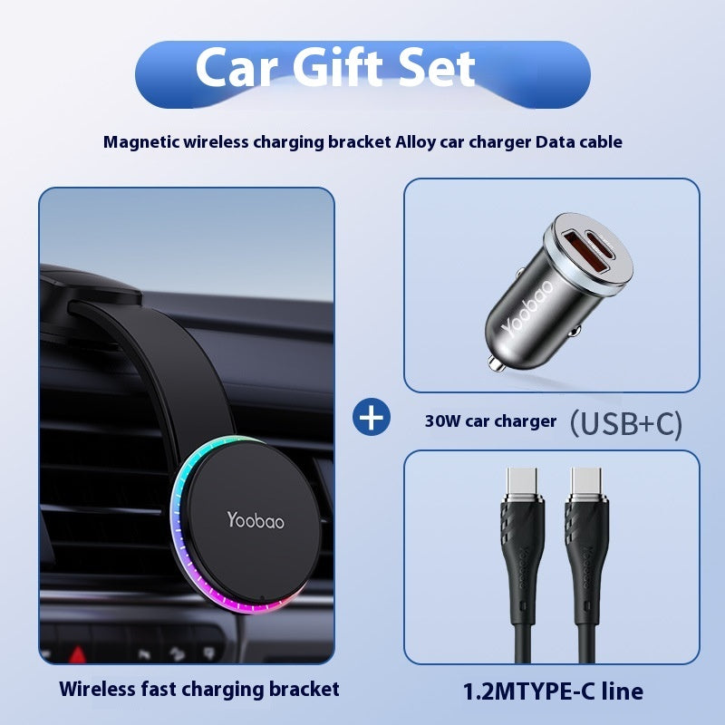Magnetic Charging On-board Bracket Wireless Charger Vehicle DealSniper.net Black CC311W 211 With TypeC Line