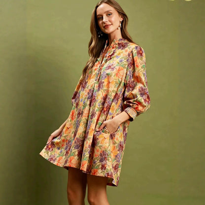 New Arrival Dresses Casual Fashion Floral Print Dress Women Gym From House
