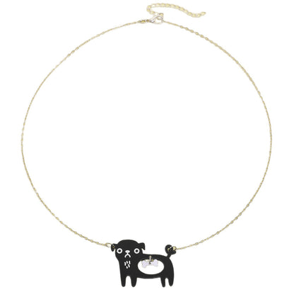 Cute Dog Cat Cartoon Necklace Ins Creative Collarbone Chain Jewelry Gym From House