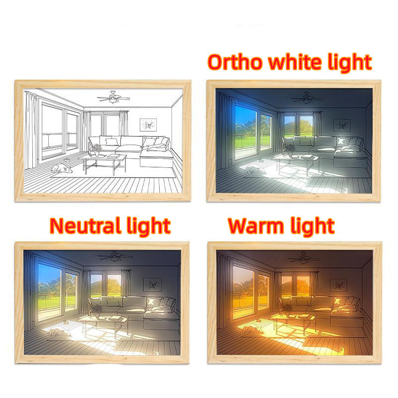 Illuminated Picture LED Decorative Light Painting Modern Night Light Home Decor dealsniper-net