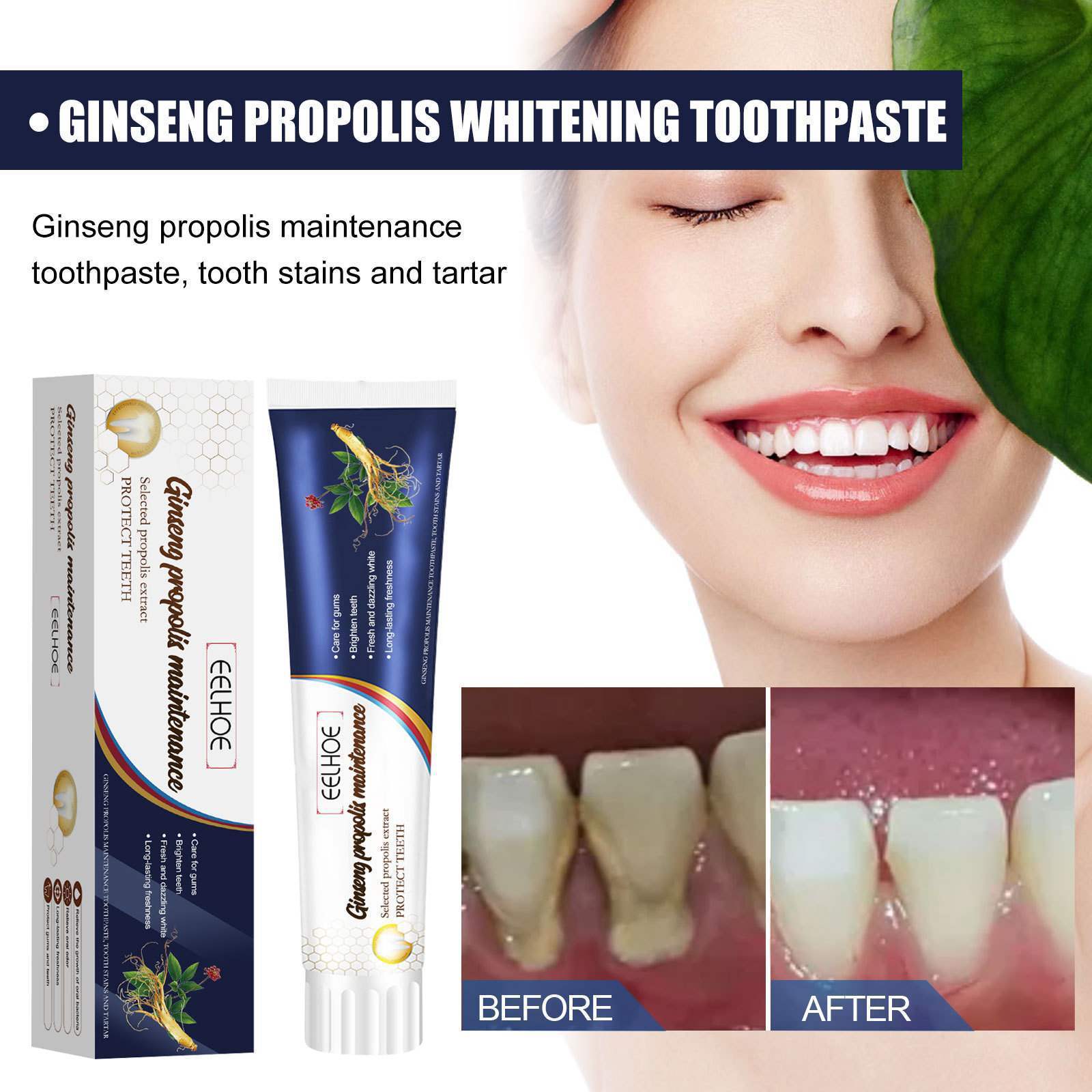 EELHOE Ginseng & Propolis Whitening Toothpaste Beauty dealsniper-net