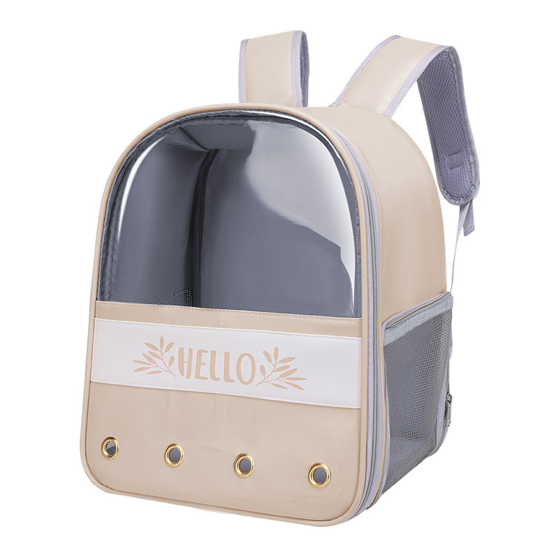 Colorblock English Macaron Backpack For Pets Pets dealsniper-net Khaki