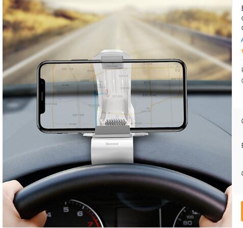 Buckle Style 360 Degree Car Phone Clip Gadgets dealsniper-net White