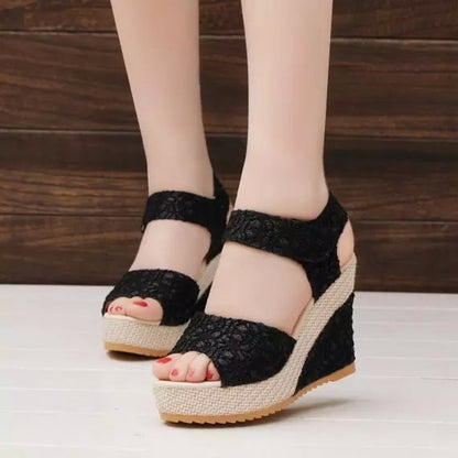 Flat bottom high heel sandals Women dealsniper-net black 35