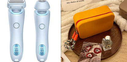 2 In 1 Hair Removal Epilator USB Rechargeable Trimmer Beauty dealsniper-net Blue and Sweet Red set USB