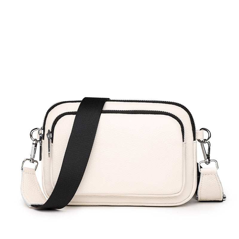 Trendy Fashion Multi-layer Leather Handbag Women Gym From House White
