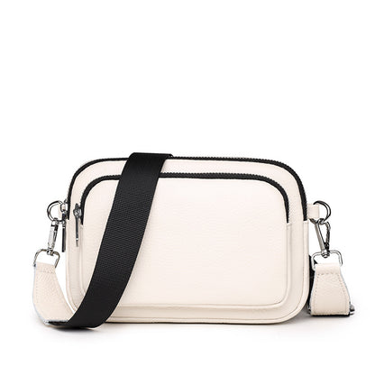 Trendy Fashion Multi-layer Leather Handbag Women Gym From House White