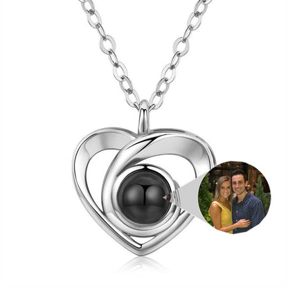 S925 Silver Romantic Photo Projection Necklace Heart Jewelry dealsniper-net