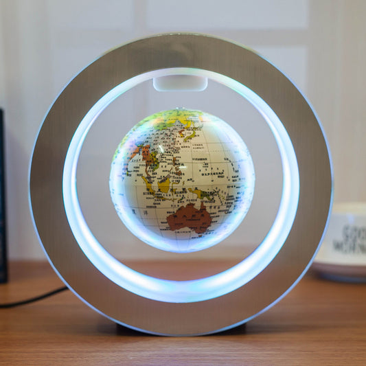 Round LED World Map Floating Globe Magnetic Levitation Light Home Decor dealsniper-net