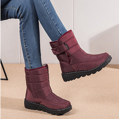 Snow Boots Winter Warm Plush Shoes Women Waterproof Low Heels