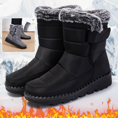 Snow Boots Winter Warm Hook And Loop Fastener Plush Shoes Women null
