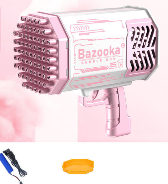 Bubble Gun Rocket 69 Holes Soap Bubbles Machine Gun Shape Deals DealSniper.net 69holes pink