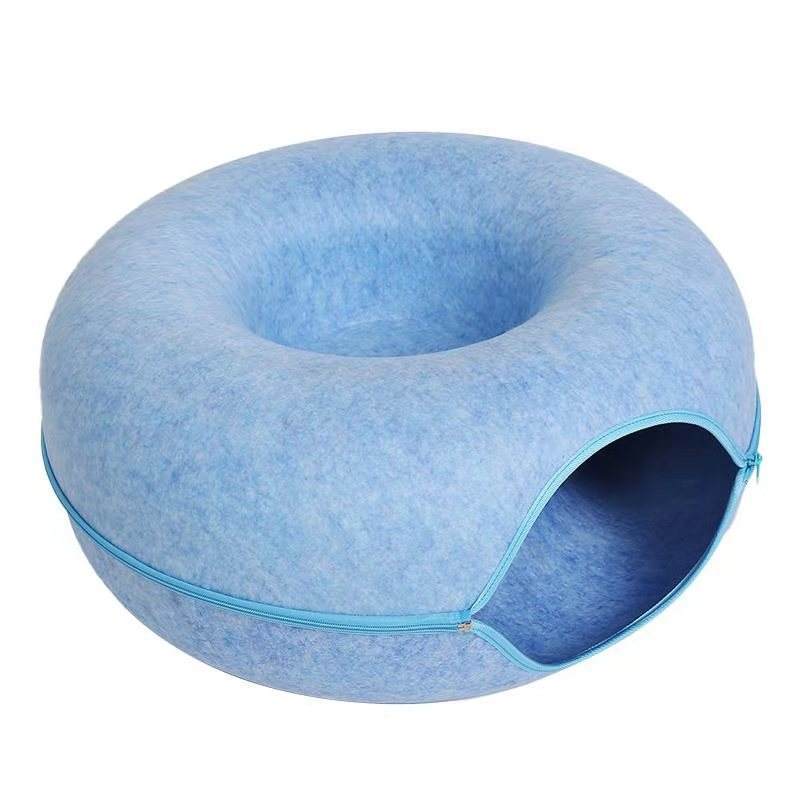 Four Seasons Available Cat Round Felt Pet Nest Pets dealsniper-net Sky Blue 50x50x23cm