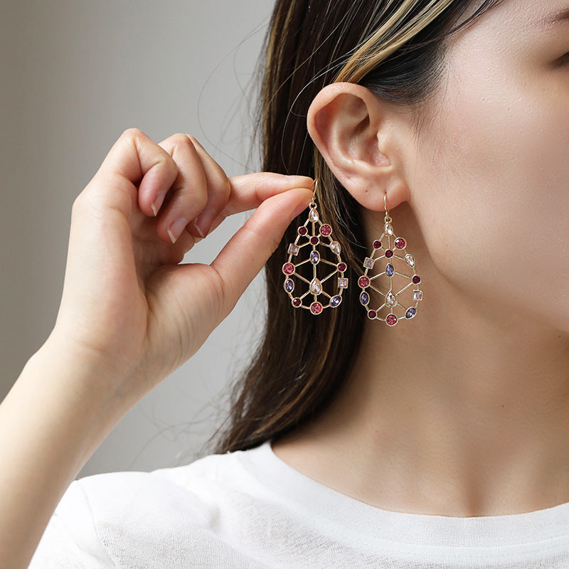 Fashion Colorful Rhinestone Special-shaped Earrings Jewelry dealsniper-net