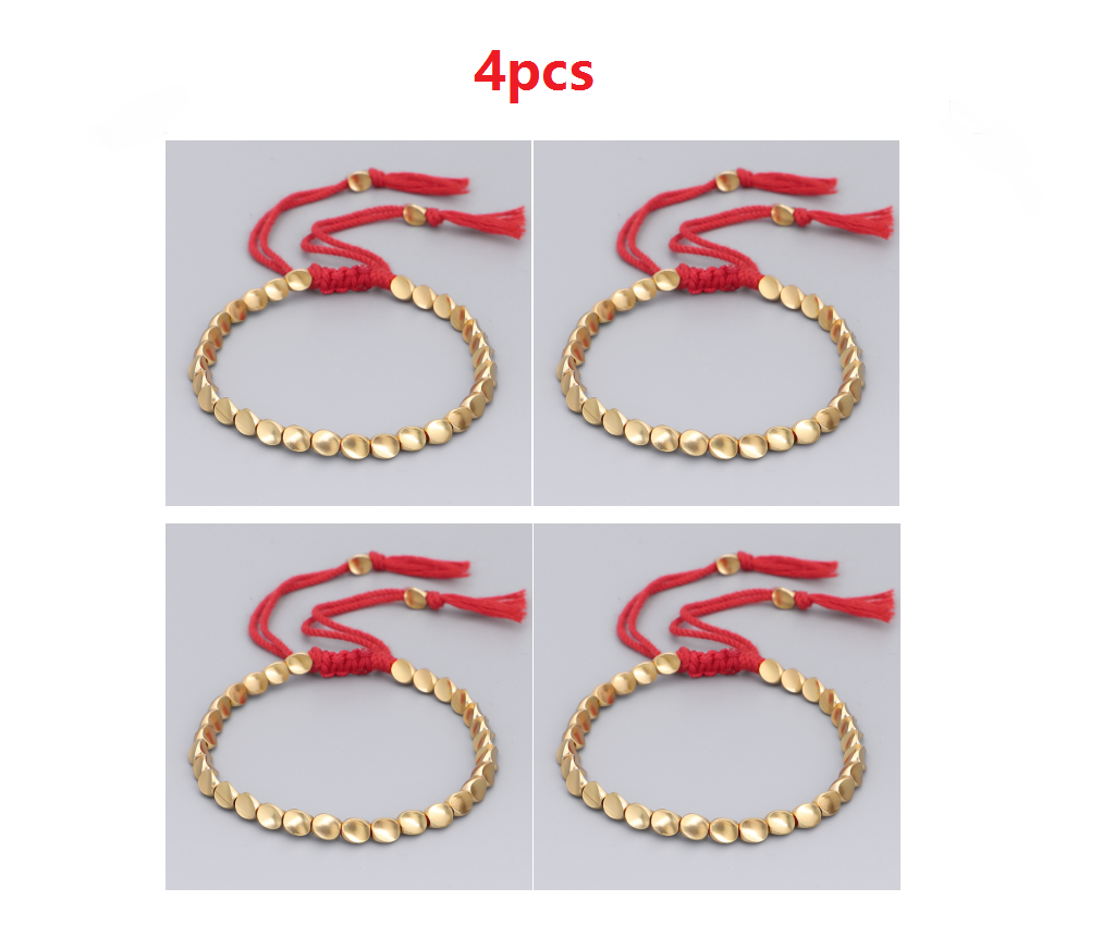 Handmade Braided Cotton Copper Beads Lucky Rope Bracelet & Bangles Jewelry dealsniper-net