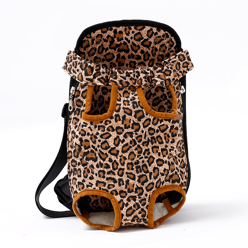 Go Out Portable Chest Shoulder Pet Bag Breathable Travel Pet Bag Pets Gym From House Leopard L
