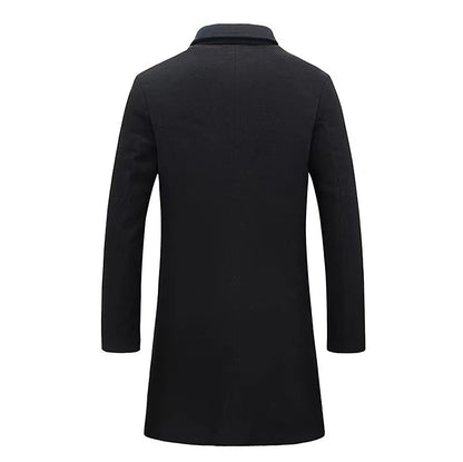 Winter Lapel Trench Coat Fashion Pocket Single Breasted Men Gym From House
