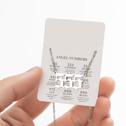 Women's New Angel Lucky Digital Pendant Necklace Jewelry dealsniper-net Body Silver Number5