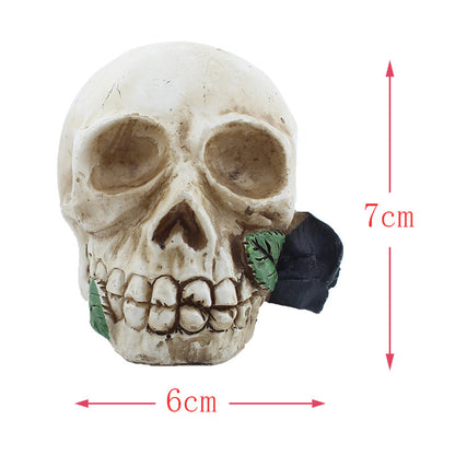 Skull Lamp Resin Ghost Skeleton Head LED Electronic Candle Light Holidays Gym From House Skull with flowers