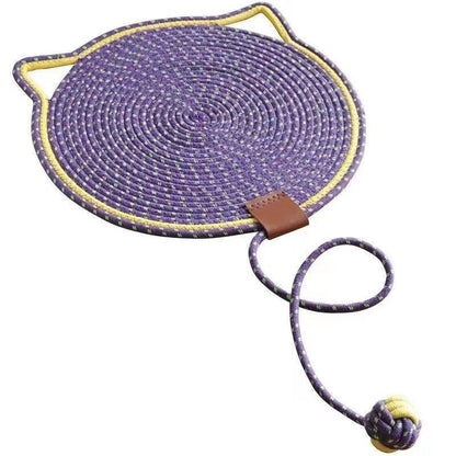 Braided Cotton Rope Cat Claw Mat Self Hi Ball One Piece Pets DealSniper.net Polka Dotted Purple Toy Ball