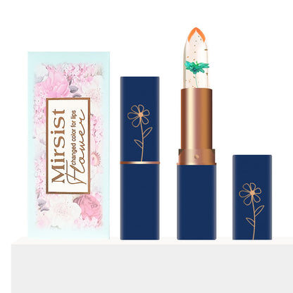 Dark Blue Tube Crystal Transparent Jelly Lipstick Gold Foil Beauty dealsniper-net