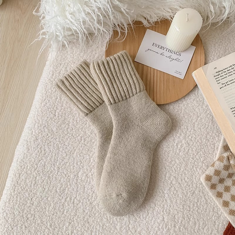Ins Knitted Socks Winter Warm Thickened Solid Loop Socks Men null