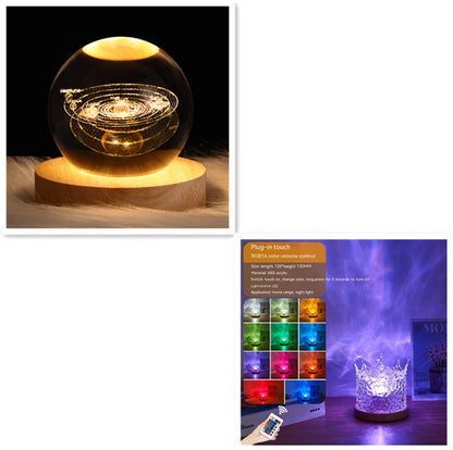 LED Water Ripple Ambient Night Light USB Rotating House dealsniper-net 3W Set4 1PC