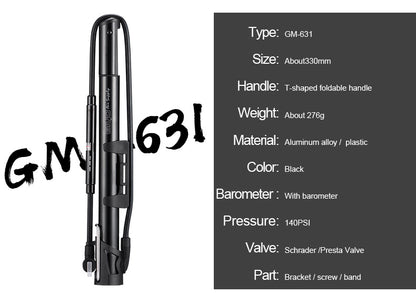 High-pressure bicycle pump Outdoor dealsniper-net GM 631