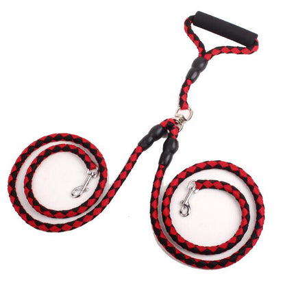 Double-Ended Traction Rope For Walking The Dog Hand-Double-Ended Pets Gym From House Red